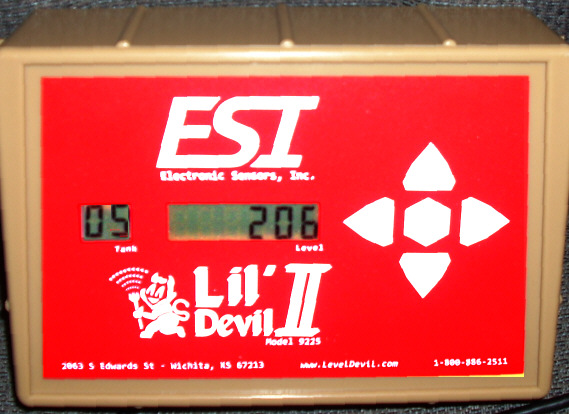 Level Devil II front panel - Tank 05 shows 206 gallons